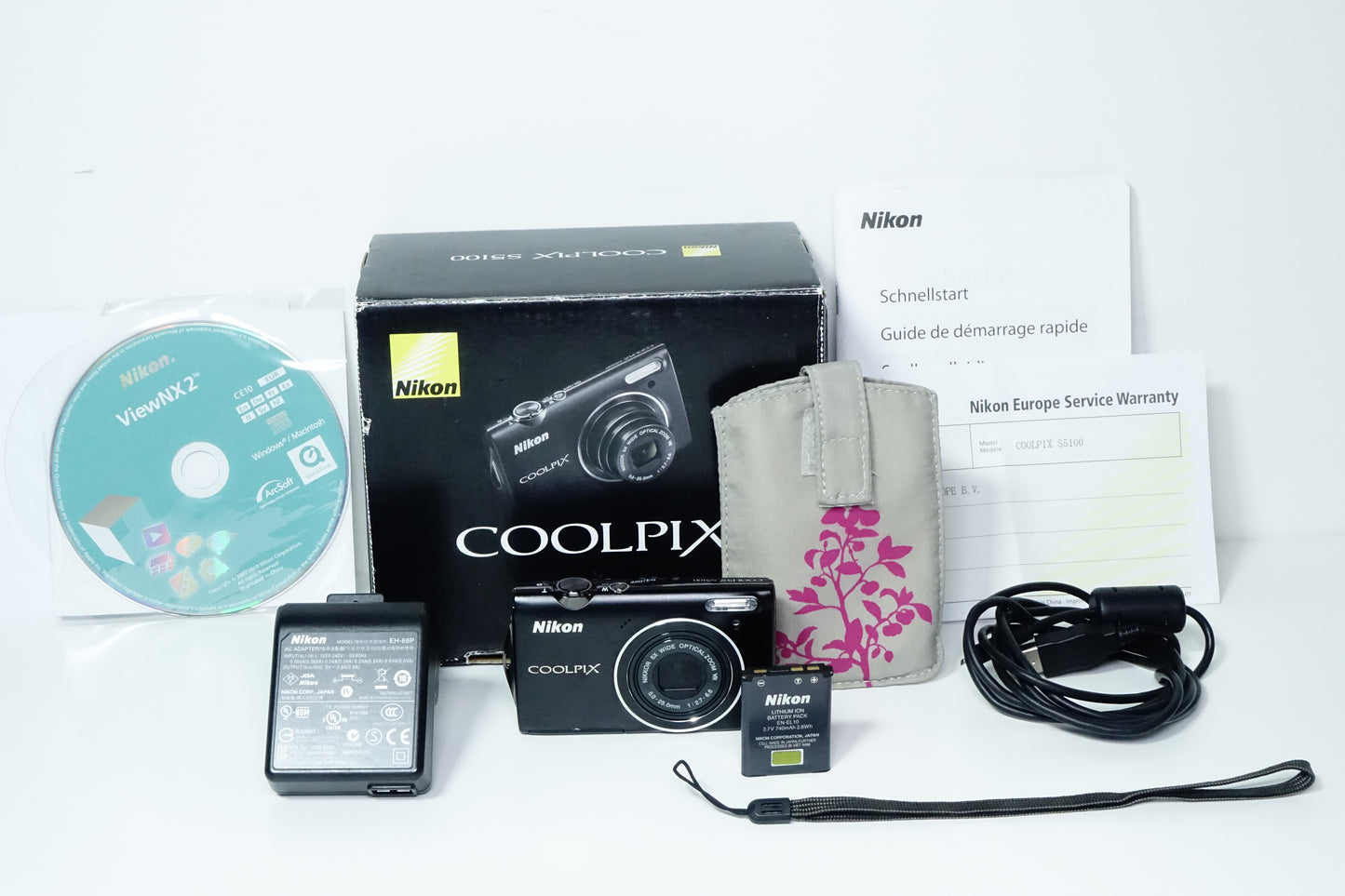 *LEGGI* Nikon Coolpix S5100 Fotocamera Compatta Nera GARANZIA 12 MESI