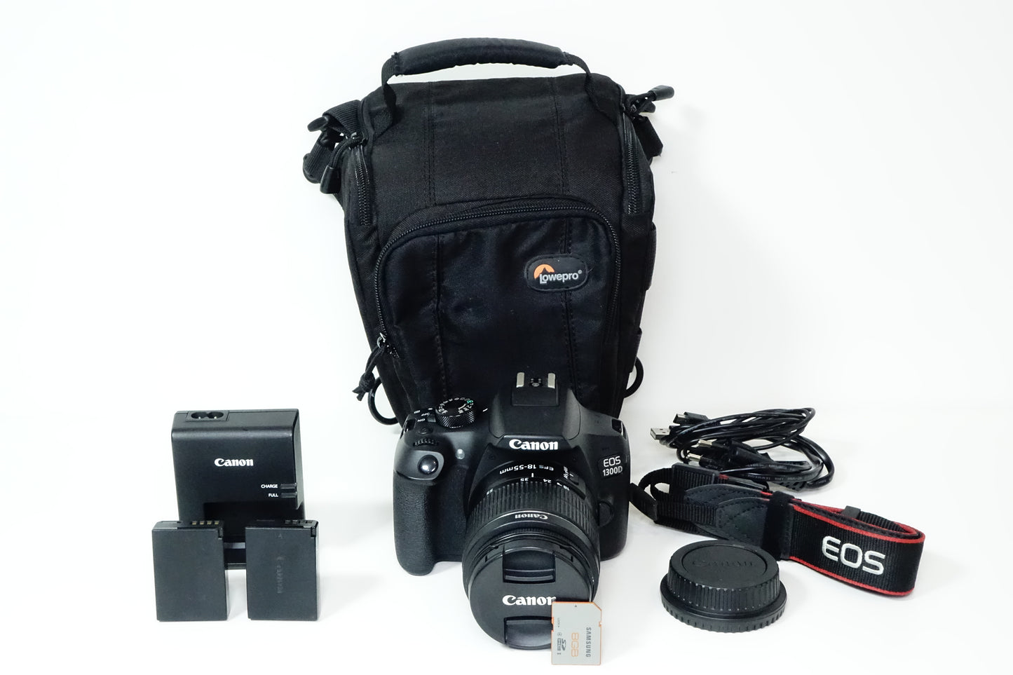 Canon EOS 1300D Obiettivo 18-55mm III + BORSA, 2 BATTERIE, SD - GARANZIA 12 MESI