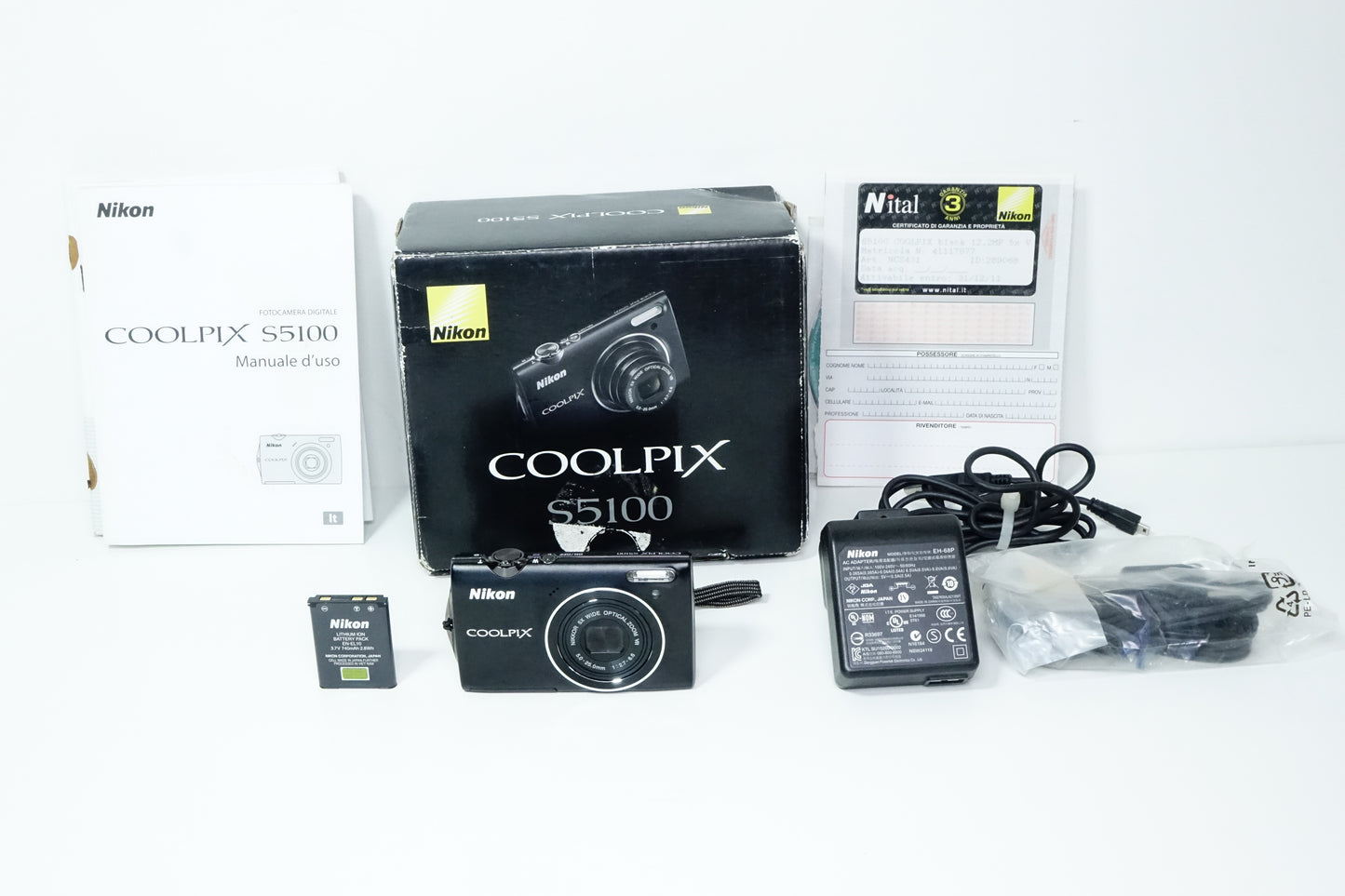 Nikon Coolpix S5100 Nera Compatta CCD + Box - GARANZIA 12 MESI