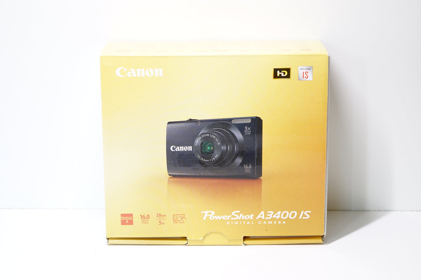 Canon PowerShot A3400 IS 16MP Nera Fotocamera Digicam SD 8GB + Custodia - Garanzia 12 mesi