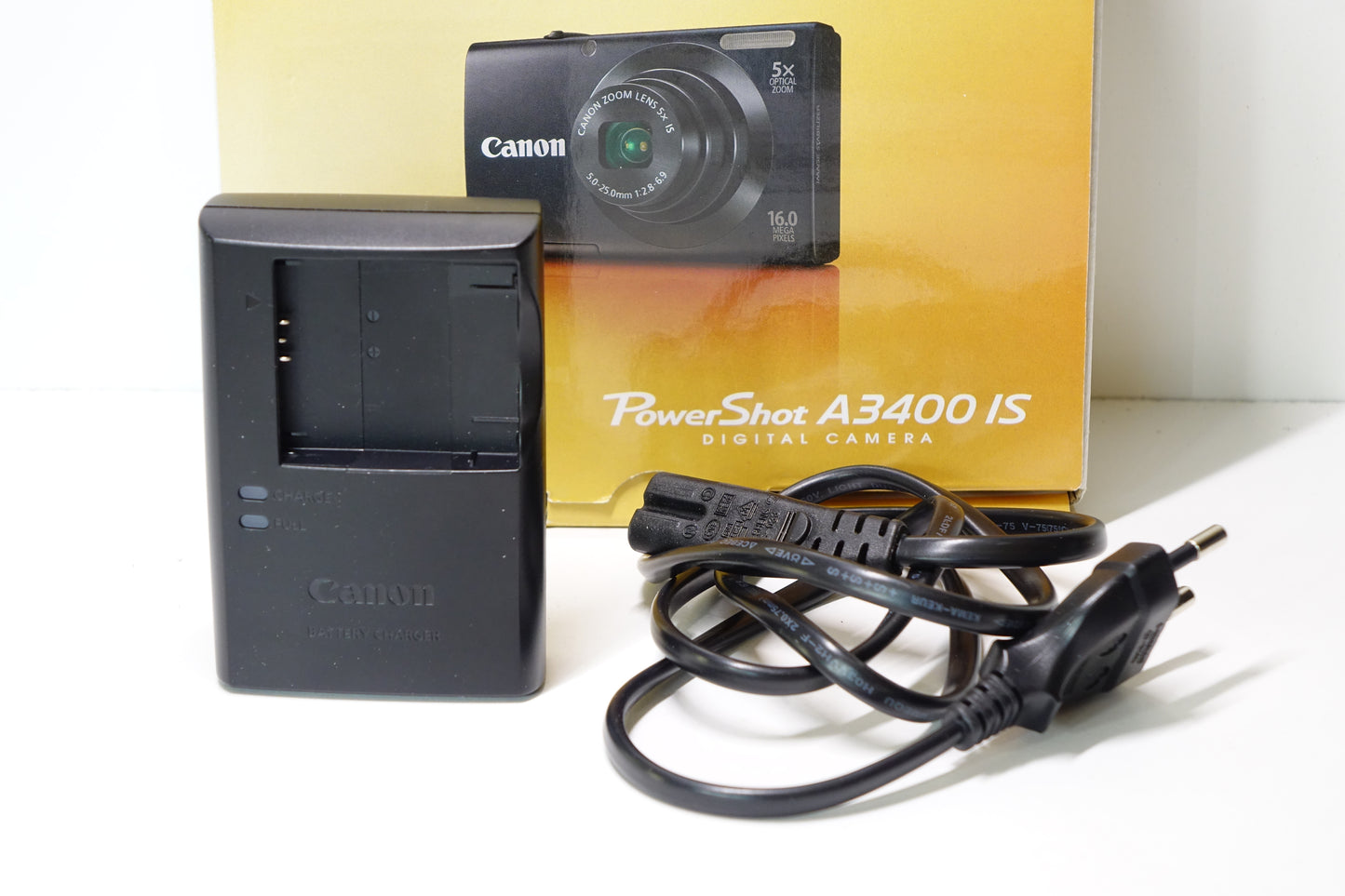 Canon PowerShot A3400 IS 16MP Nera Fotocamera Digicam SD 8GB + Custodia - Garanzia 12 mesi