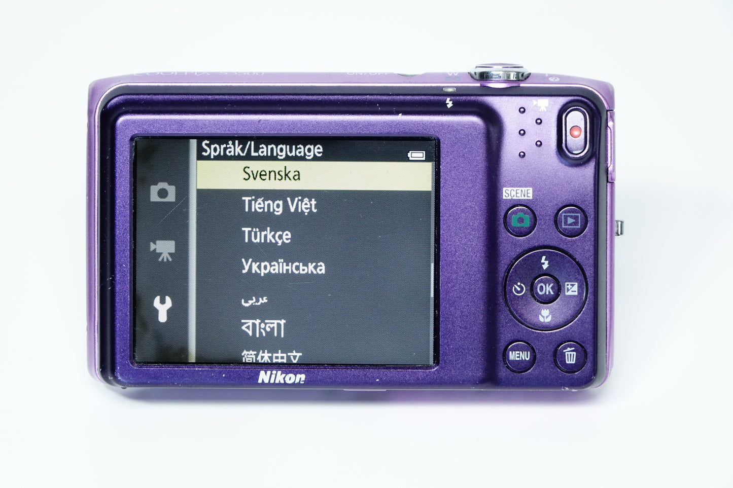 *LEGGI* Nikon Coolpix S3500 Viola Fotocamera Compatta - GARANZIA 12 MESI