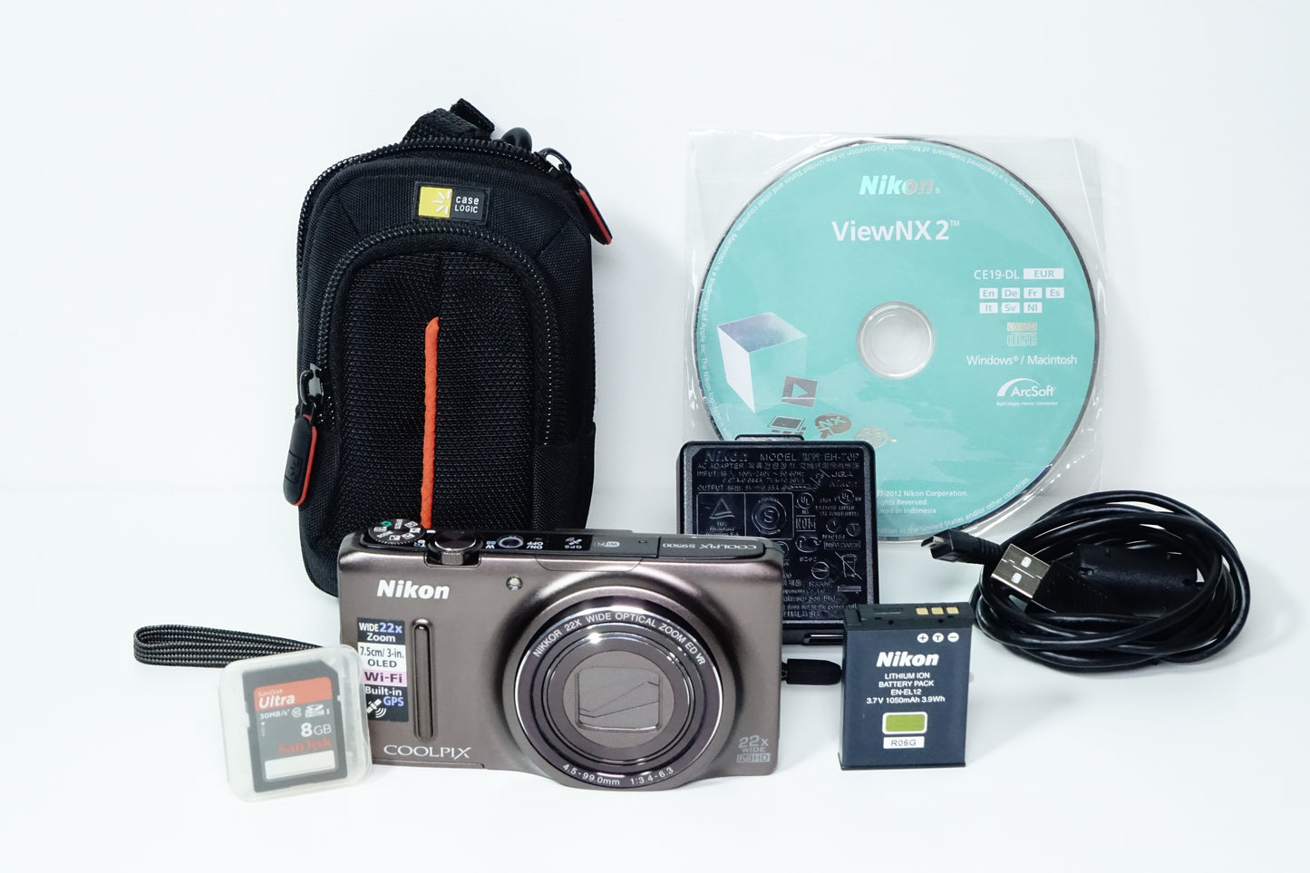 Nikon Coolpix S9500 Marrone Compatta + Custodia, SD 8GB - GARANZIA 12 MESI