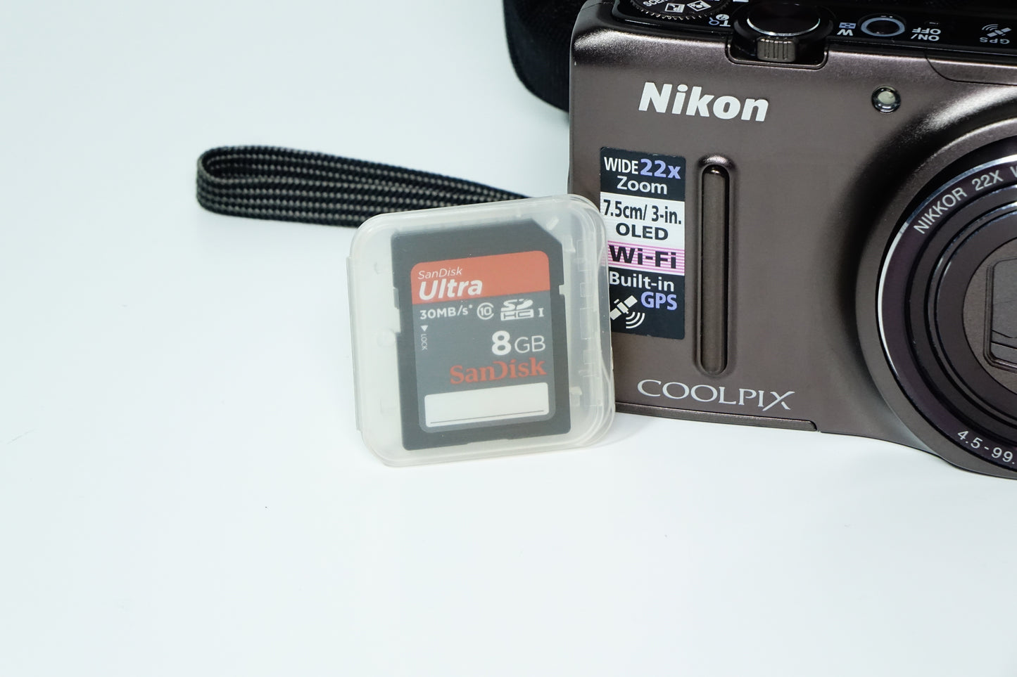 Nikon Coolpix S9500 Marrone Compatta + Custodia, SD 8GB - GARANZIA 12 MESI