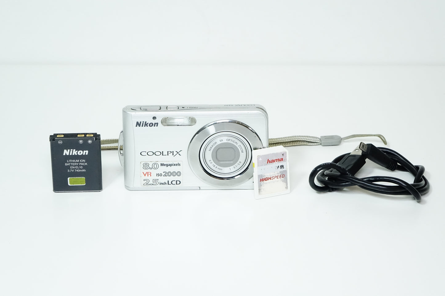 Nikon Coolpix S210 8MP Fotocamera Compatta Argento + SD - GARANZIA 12 MESI