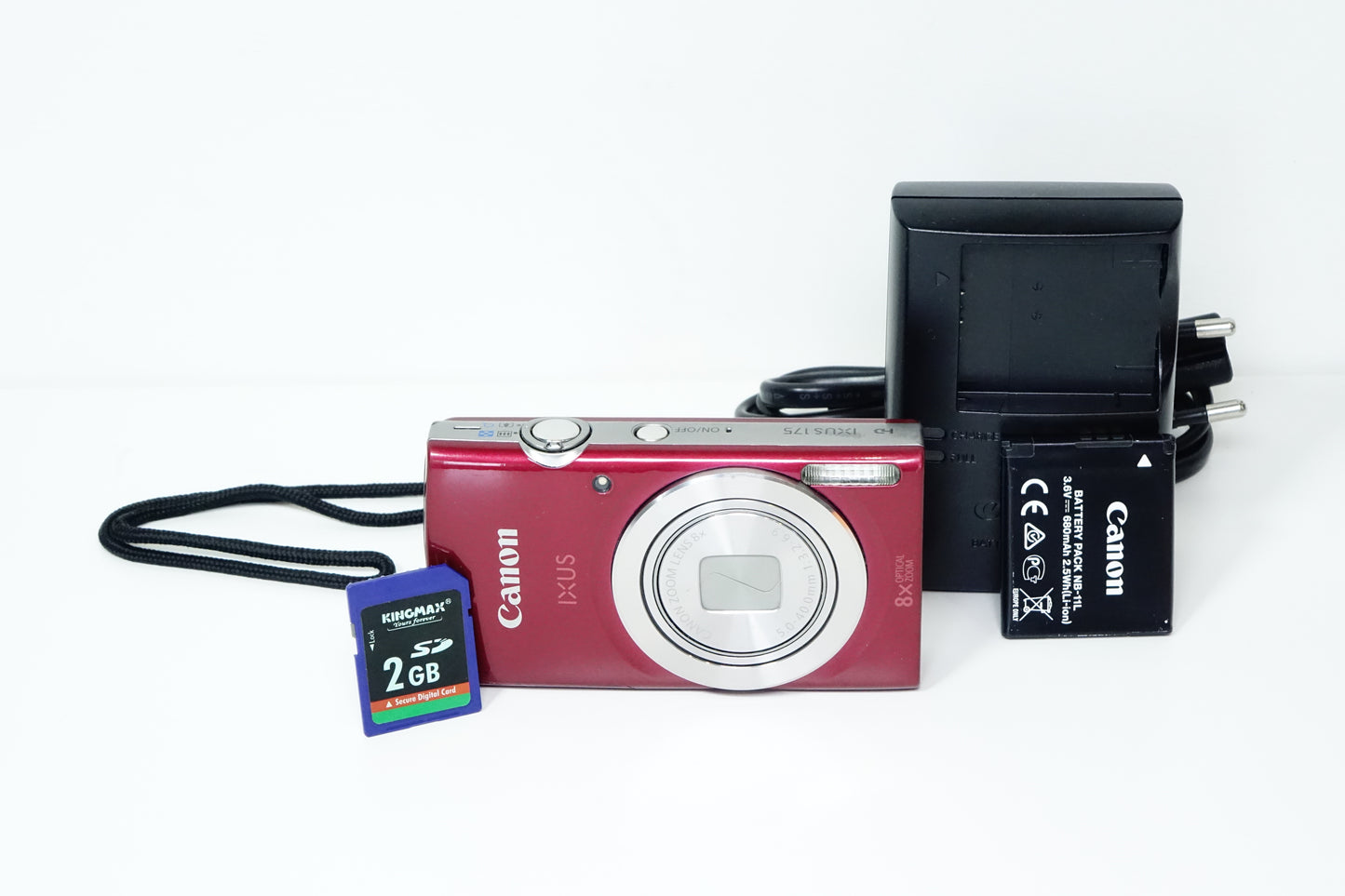Canon IXUS 175 Rossa Fotocamera 20MP CCD SD - IXY 180 GARANZIA 12 MESI