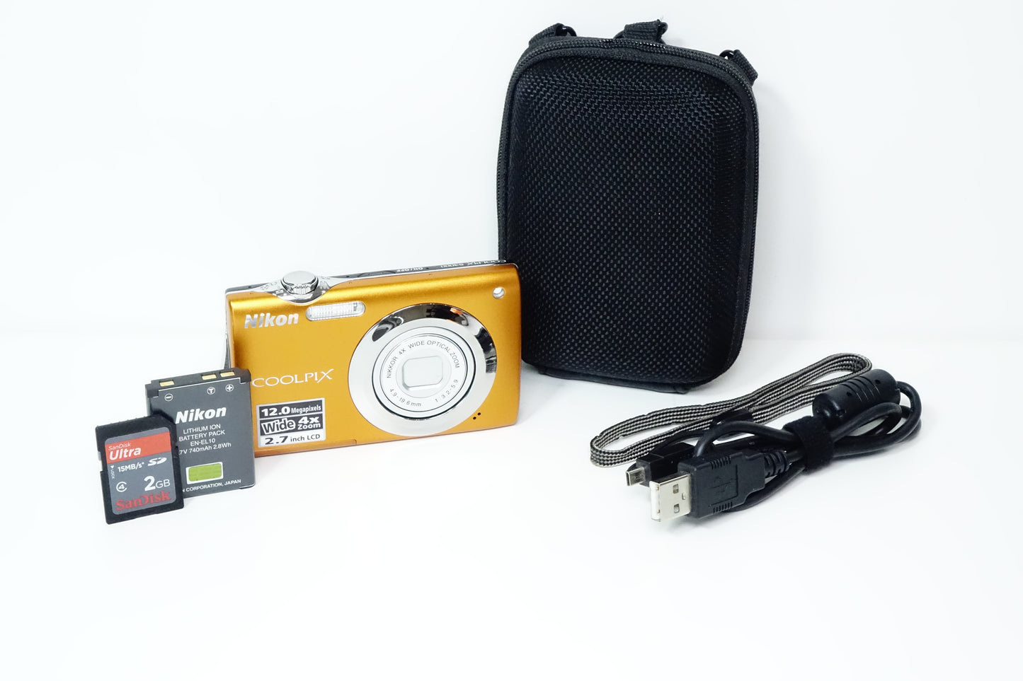 Nikon Coolpix S3000 Arancio Compatta + SD 2GB, Custodia - GARANZIA 12 MESI