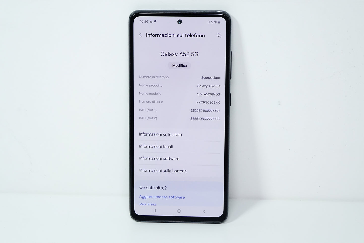 *LEGGI* Samsung Galaxy A52 5G 128GB SM-A526B/DS DUAL SIM Nero + CUSTODIA