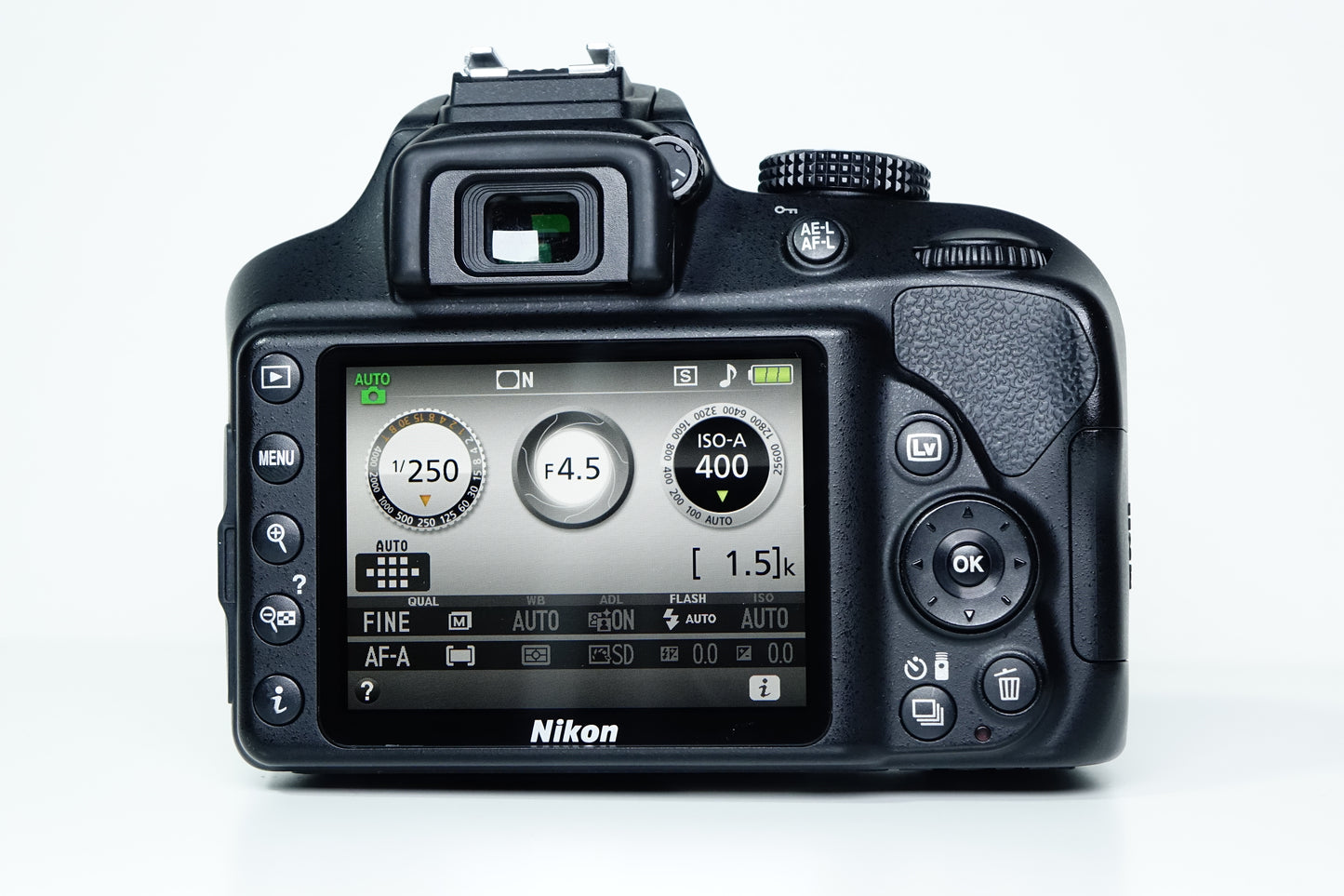 Nikon D3400 Obiettivo AFP 18-55mm G Kit BORSA SD 16GB 1252 SCATTI GARANZIA 1 ANNO