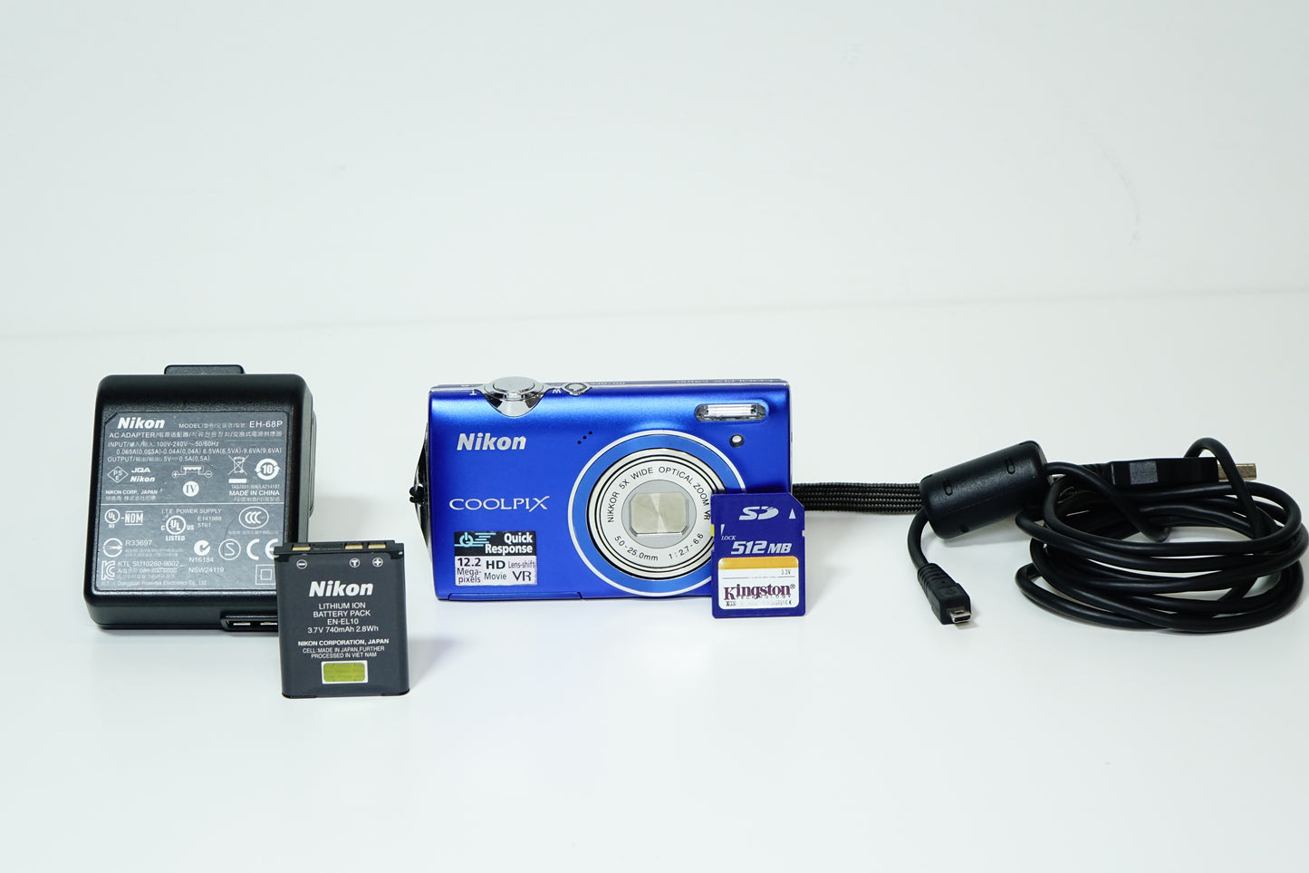 Nikon Coolpix S5100 Fotocamera Compatta Blu + SD - GARANZIA 12 MESI